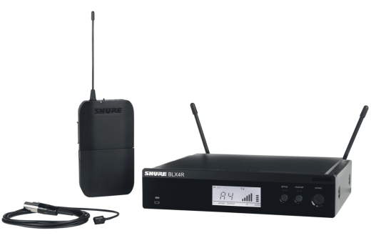 BLX14R/W93 Wireless Rack Mount Presenter System with Miniature Lavalier Mic (H11: 572-596 MHz)