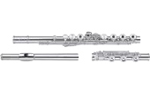 PB-202 Silver Plated Flute, Offset G, B Footjoint, D# Roller, C# Trill