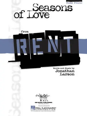 Seasons Of Love Rent - Larson - Easy Piano - Sheet Music