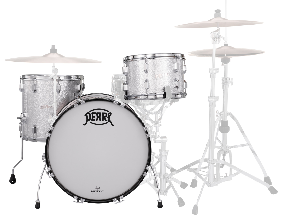 President Series Deluxe 3-Piece Shell Pack (22,13,16) - Silver Sparkle
