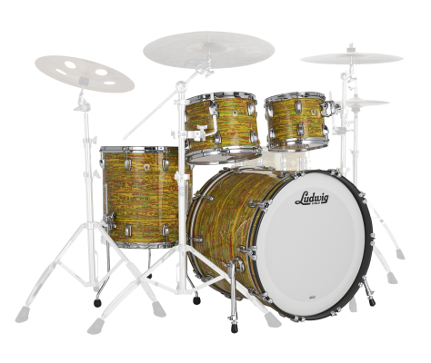 Ludwig Drums - Classic Maple Pro Beat 4-Piece Shell Pack  (22,10,12,16) - Citrus Mod