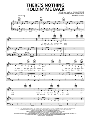 There\'s Nothing Holdin\' Me Back - Mendes - Piano/Vocal/Guitar - Sheet Music