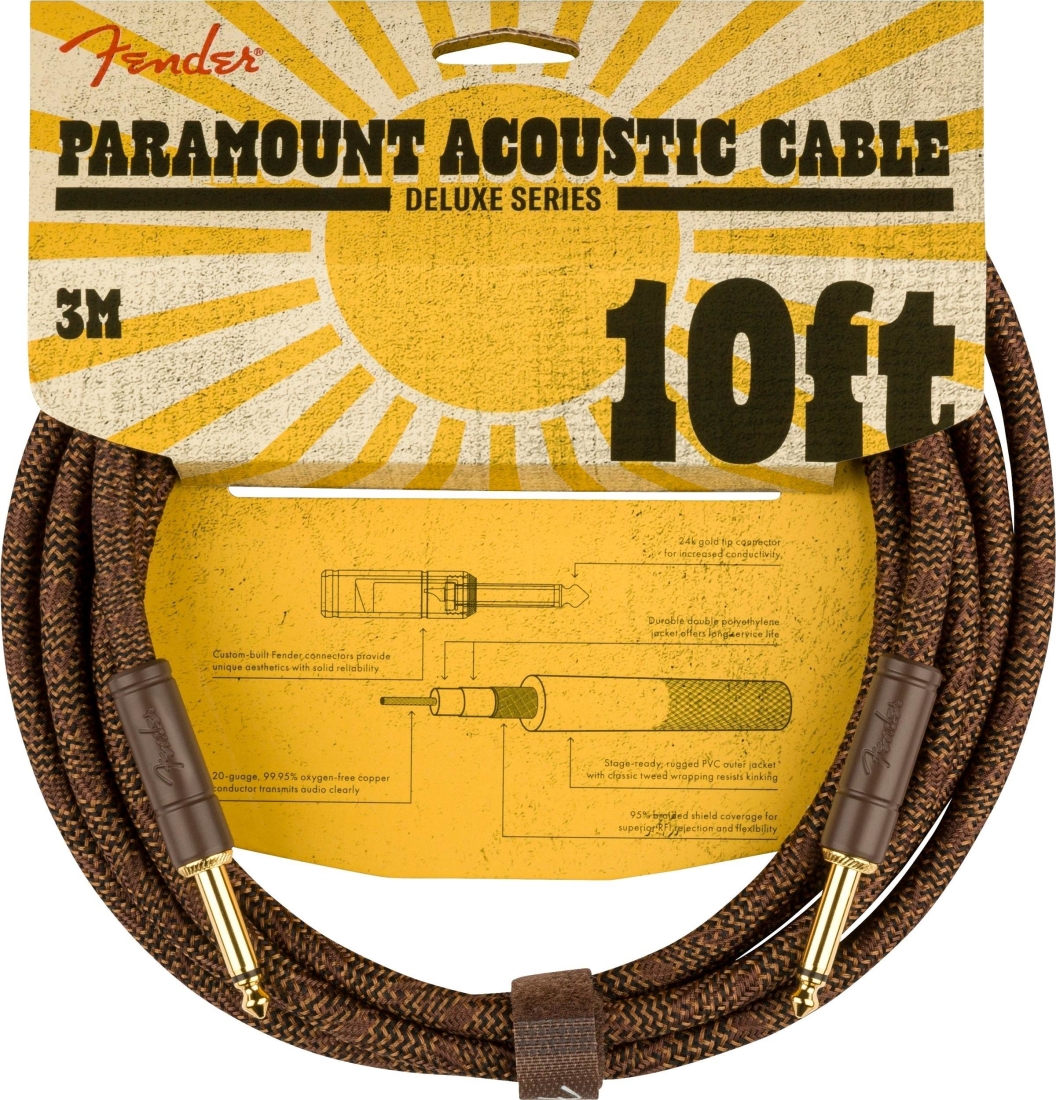 Paramount Acoustic Instrument Cable, Brown - 10\'