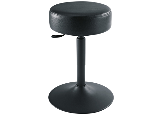 K & M Stands - Round Faux Leather Piano Stool - Black