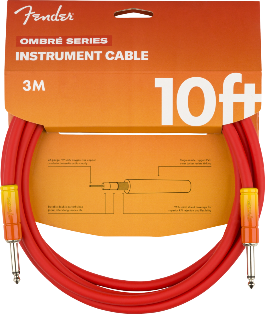 10\' Ombre Instrument Cable - Tequila Sunrise