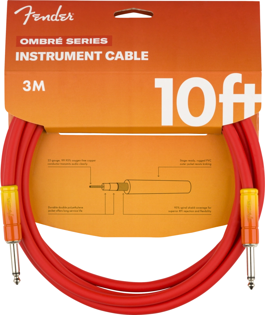 10\' Ombre Instrument Cable - Tequila Sunrise