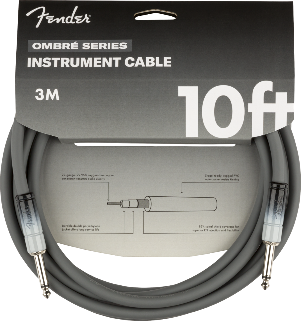 10\' Ombre Instrument Cable - Silver Smoke