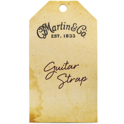 Vintage Leather Guitar Strap with Martin Logo - Brown