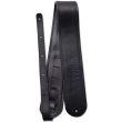 Martin Guitars - Rolled 3 Leather Guitar Strap with Martin Logo - Black