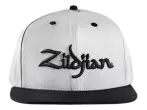 6-Panel Snapback Hat - White with Black Logo