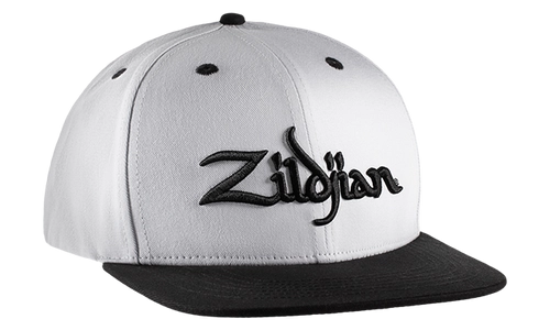 6-Panel Snapback Hat - White with Black Logo