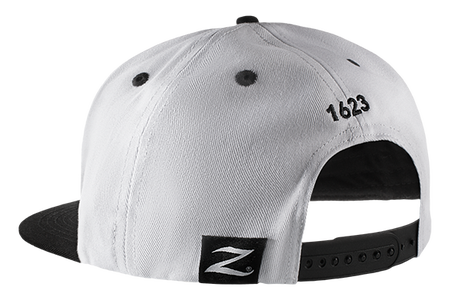 6-Panel Snapback Hat - White with Black Logo