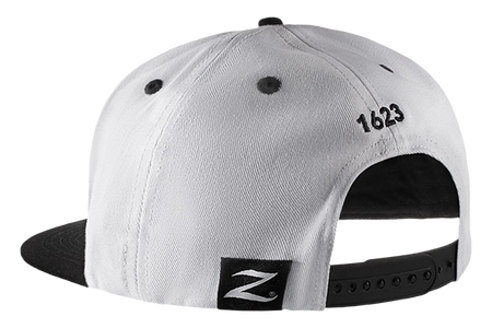 6-Panel Snapback Hat - White with Black Logo