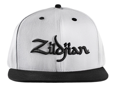 6-Panel Snapback Hat - White with Black Logo