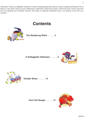 Halloween Treats, Level 4 - Bastien - Piano - Book