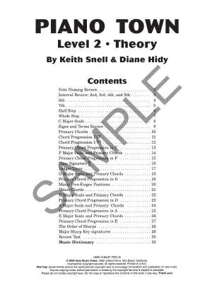 Piano Town: Theory, Level 2 - Hidy/Snell - Piano - Book