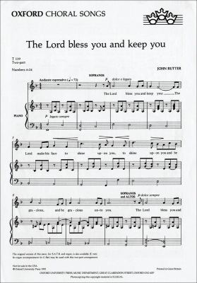 The Lord bless you and keep you - Rutter - SA