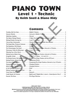 Piano Town: Technic, Level 1 - Hidy/Snell - Piano - Book