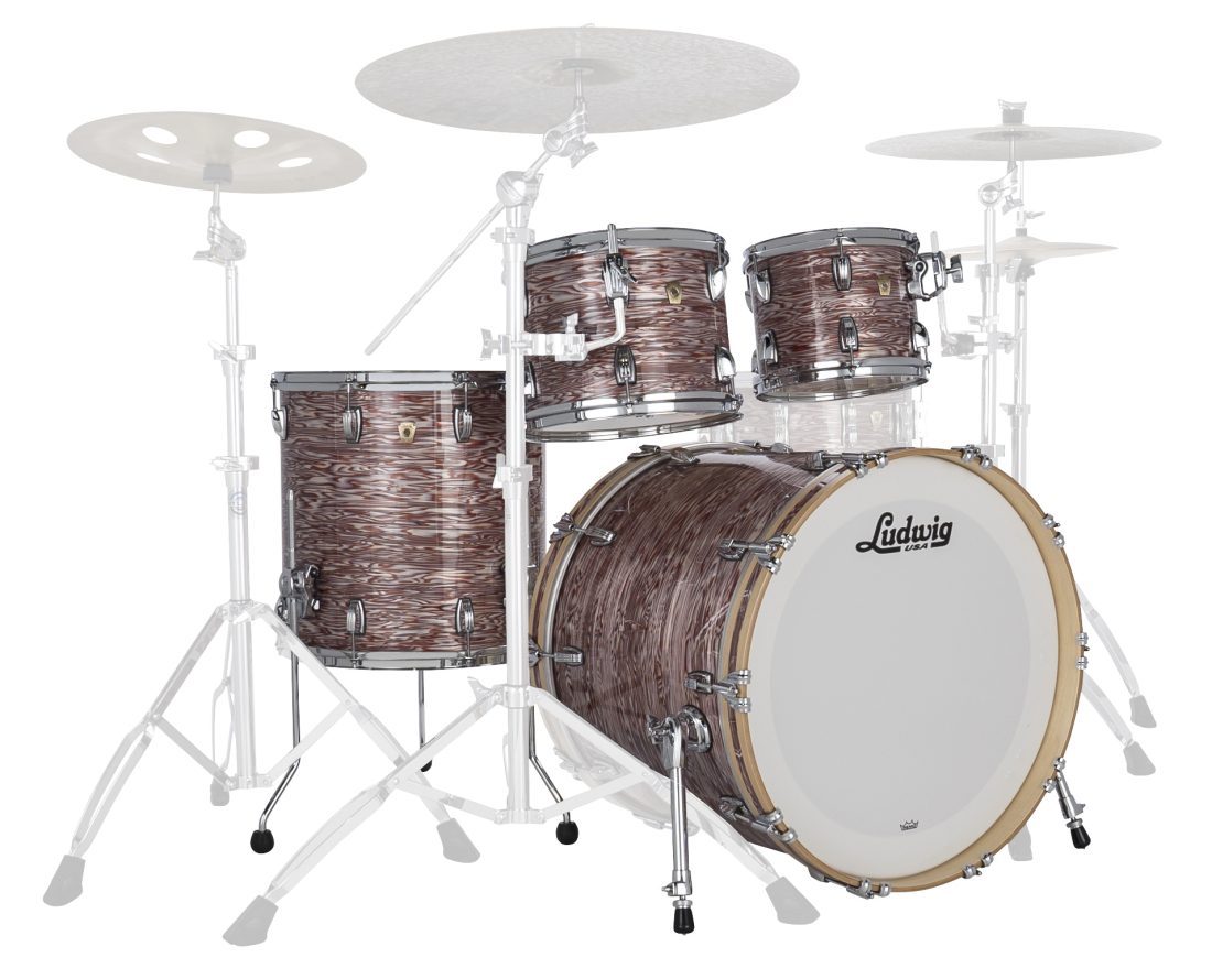 Classic Maple Mod 4-Piece Shell Pack (22,10,12,16) - Vintage Pink Oyster