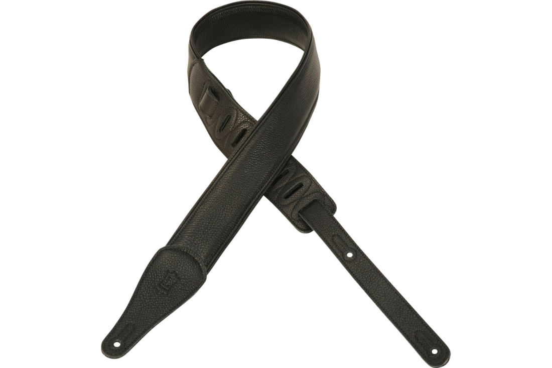 2.25\'\' Rebel Series Garment Leather Guitar Strap - Black