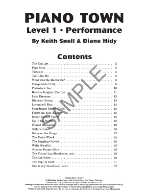 Piano Town: Performance, Level 1 - Hidy/Snell - Piano - Book