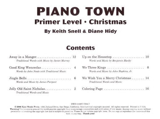 Piano Town: Christmas, Primer Level - Hidy/Snell - Piano - Book