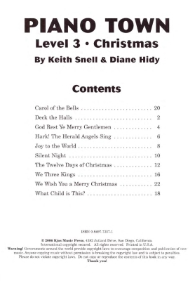 Piano Town: Christmas, Level 3 - Hidy/Snell - Piano - Book