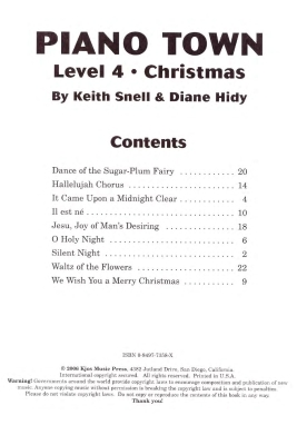 Piano Town: Christmas, Level 4 - Hidy/Snell - Piano - Book