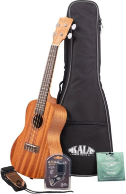 Kala - KA-15C Concert Ukulele Bundle, with Tuner, Strings Strap and Gigbag