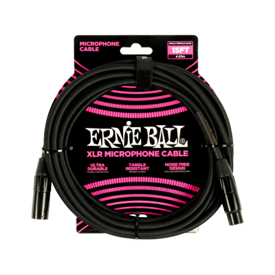 Ernie Ball - 15 Braided XLR Mic Cable - Black