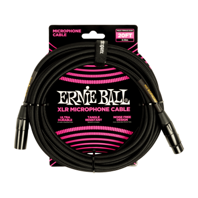 Ernie Ball - 20 Braided XLR Mic Cable - Black