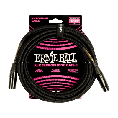 Ernie Ball - 20 Braided XLR Mic Cable - Black