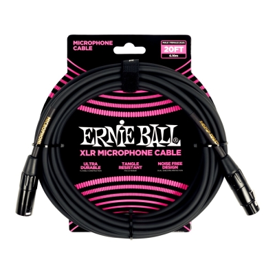 Ernie Ball - 20 XLR Microphone Cable - Black