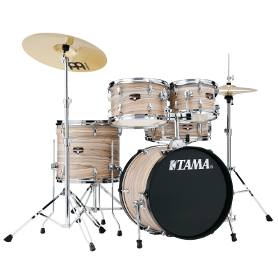 Imperialstar 5-Piece Complete Drum Kit (18,10,12,14,SD) with Cymbals and Hardware - Zebrawood