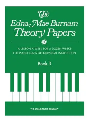 Willis Music Company - Theory Papers Book 3 - Burnam - Piano - Book