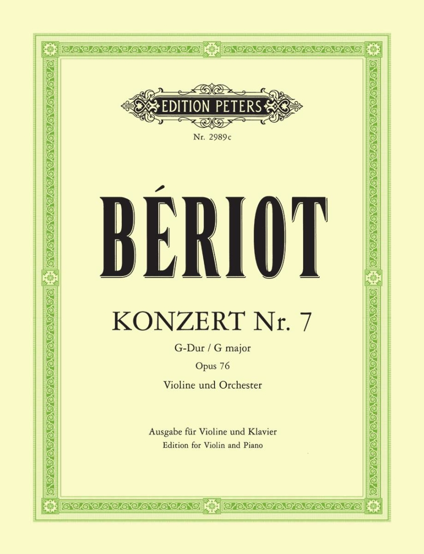 Concerto No. 7 in G, Op. 76 - Beriot/Hermann - Violin/Piano - Book