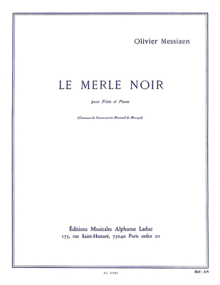 Alphonse Leduc - Le Merle Noir - Messiaen - Flute/Piano - Sheet Music