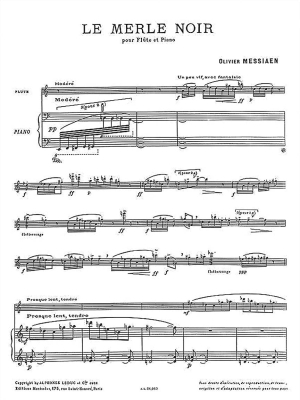 Le Merle Noir - Messiaen - Flute/Piano - Sheet Music