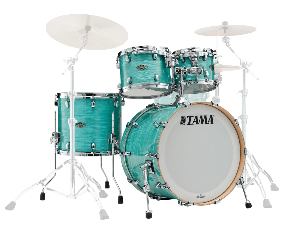 Starclassic Walnut/Birch 4-Piece Shell Pack (22,10,12,16) - Surf Green Silk