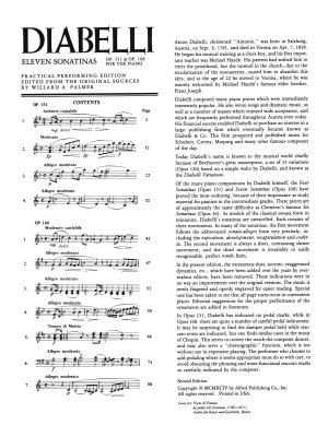 11 Sonatinas, Opp. 151, 168 - Diabelli/Palmer - Piano - Book