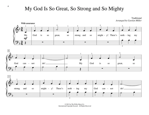 John Thompson\'s Easiest Piano Course: First Church Songs - Miller - Piano - Book
