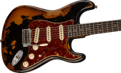 Limited Edition Roasted \'61 Stratocaster Super Heavy Relic, Rosewood Fingerboard - Aged Black over 3-Colour Sunburst