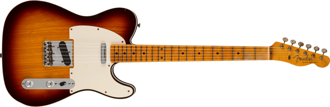 Limited Edition \'50s Twisted Telecaster Custom Journeyman Relic, Flame Maple Neck - Chocolate 3-Colour Sunburst