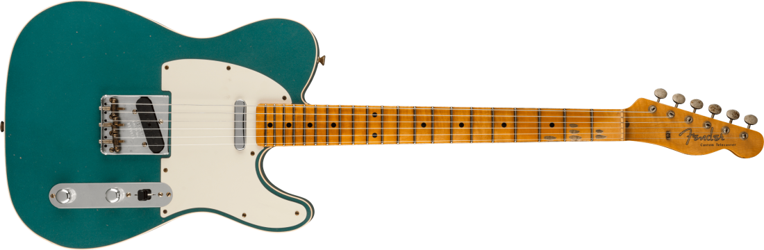 Limited Edition \'50s Twisted Telecaster Custom Journeyman Relic, Flame Maple Neck - Aged Ocean Turquoise