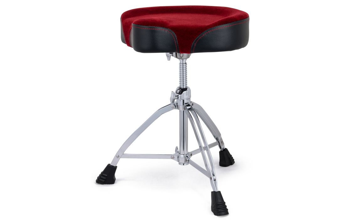 T865SER Saddle Top Double-Braced Drum Throne with Red Cloth Top