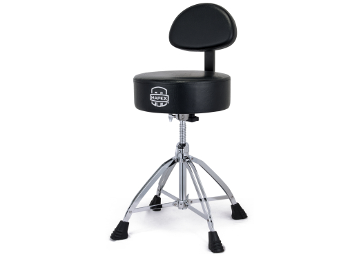 Mapex - T870 Round Top Drum Throne with Back Rest and Double-Braced Quad Legs