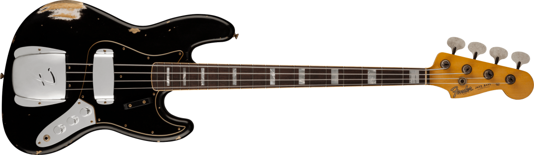 Limited Edition Custom Jazz Bass Heavy Relic, Rosewood Fingerboard - Aged Black