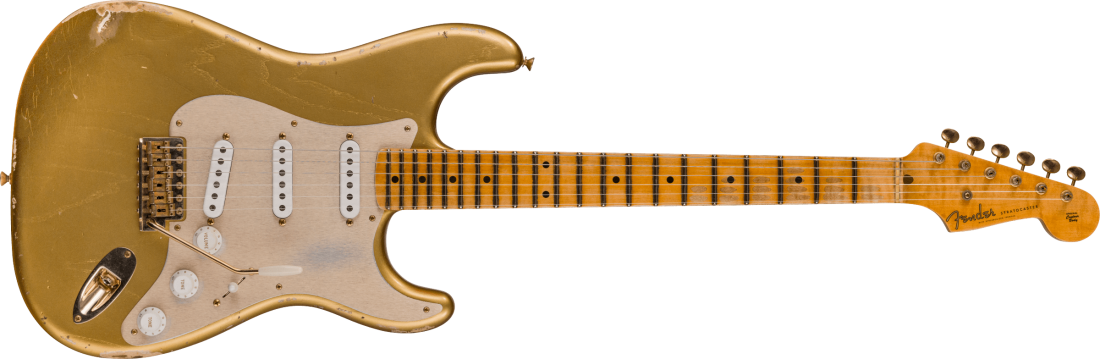Limited Edition \'55 Bone Tone Stratocaster Relic, Flame Maple Fingerboard - Aged HLE Gold
