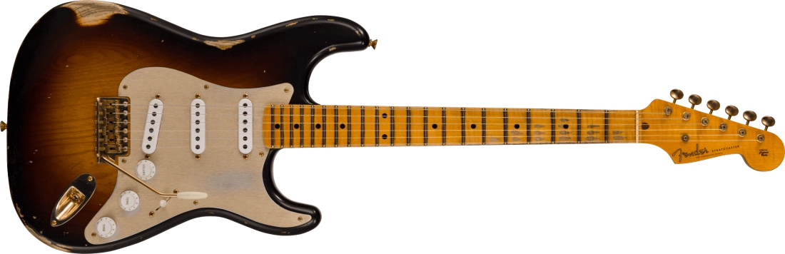 Limited Edition \'55 Bone Tone Stratocaster Relic, Flame Maple Fingerboard - Wide-Fade 2-Colour Sunburst