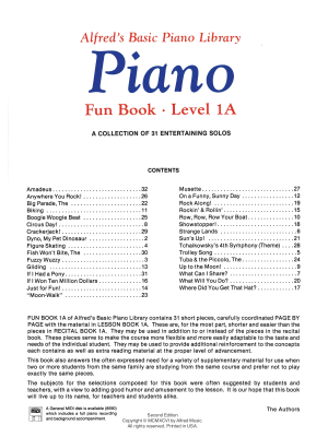 Alfred\'s Basic Piano Library: Fun Book 1A - Piano - Book